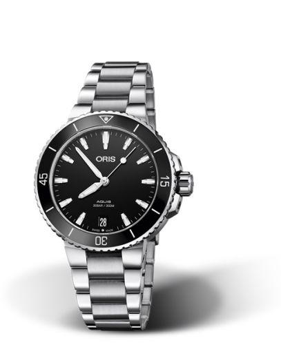 Oris Aquis Date 36.5 Paslanmaz Çelik / Siyah / Bilezik, referans 01 733 7731 4154-07 8 18 05P
