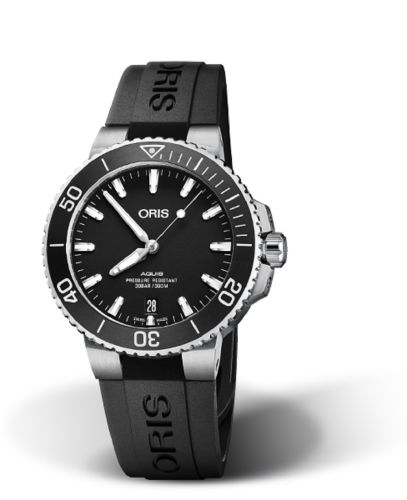 Oris Aquis Date 39.5 Paslanmaz Çelik / Siyah / Kauçuk, referans 01 733 7732 4124-07 4 21 64FC