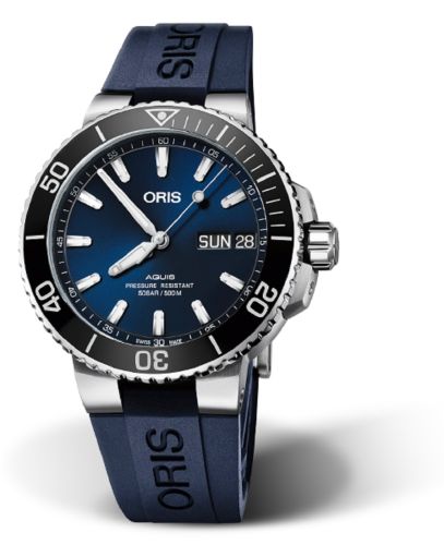 Oris Aquis Big Day Date 45.5 Paslanmaz Çelik / Mavi / Kauçuk, referans 01 752 7733 4135-07 4 24 65EB