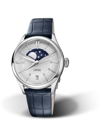 Oris Artelier Grande Lune Date 36 Paslanmaz Çelik / Gümüş, referans 01 763 7723 4051-07 5 18 66FC