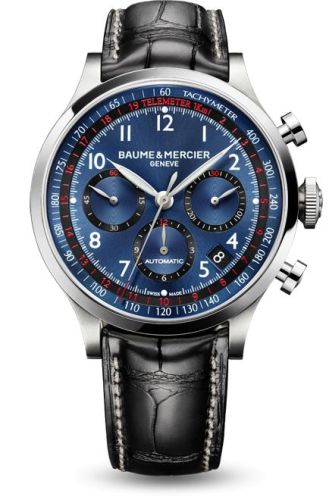 Baume &amp; Mercier Capeland Chronograph 44 Mavi / Alligator, referans 10065