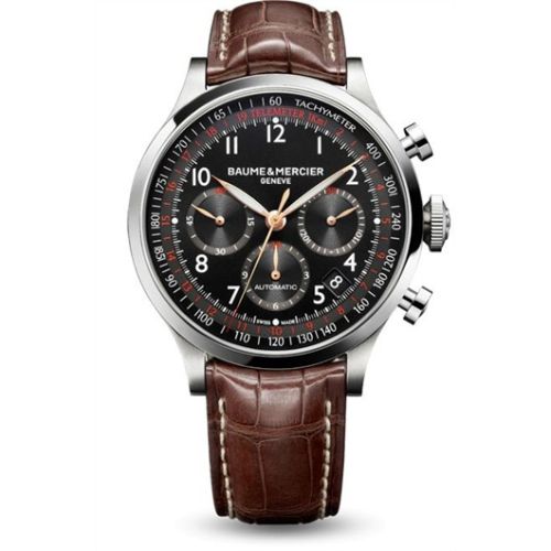 Baume &amp; Mercier Capeland Chronograph 44 Siyah / Alligator, referans 10067