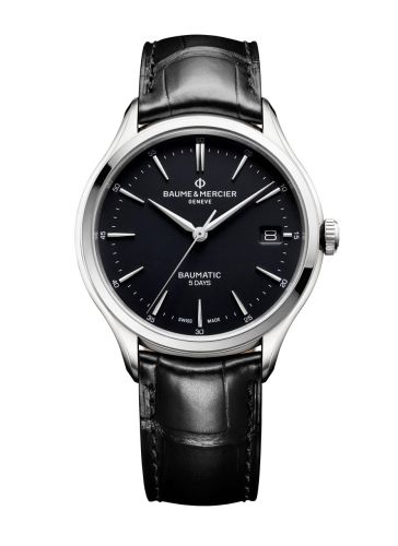 Clifton Baumatic Stainless Steel / Black / Alligator