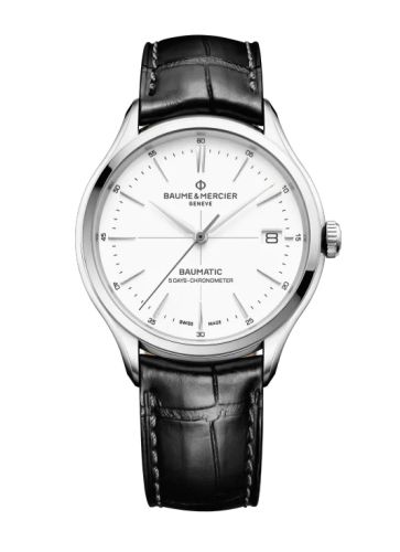 Clifton Baumatic Stainless Steel / White / Strap / COSC 40 mm
