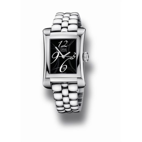 Rectangular Date 25.9 Paslanmaz Çelik / Siyah / Bilezik