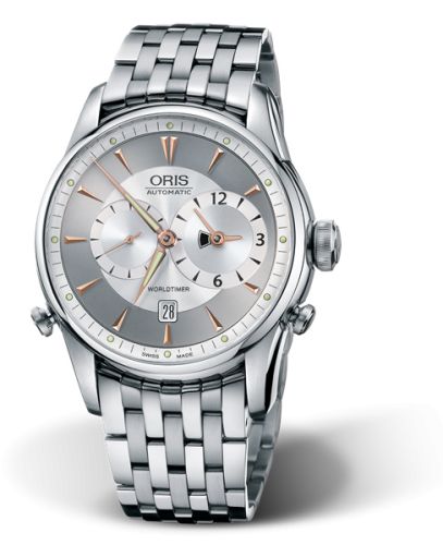 Oris Artelier Worldtimer 42.5 Stainless Steel / Silver / Bracelet, reference 01 690 7581 4051-07 8 22 73