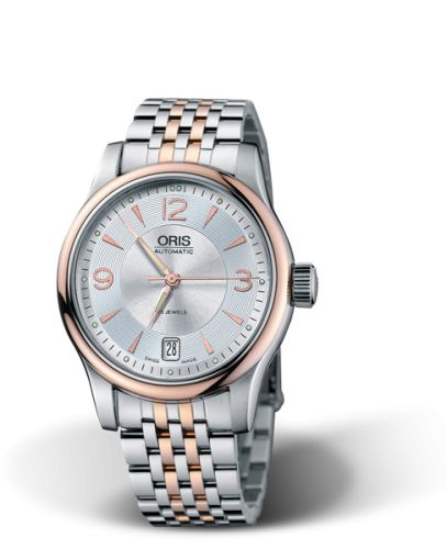 Oris Classic Date 37 Paslanmaz Çelik - Pembe Altın / Gümüş / Bilezik, referans 01 733 7578 4361-07 8 18 63