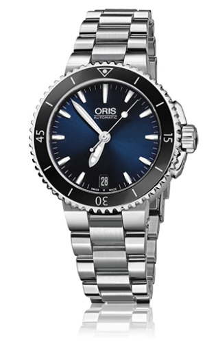 Oris Aquis Date 36 Paslanmaz Çelik / Mavi / Bilezik, referans 01 733 7652 4135-07 8 18 01P