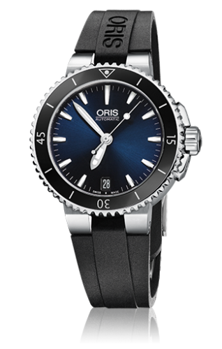 Oris Aquis Date 36 Paslanmaz Çelik / Mavi / Kauçuk, referans 01 733 7652 4135-07 4 18 34