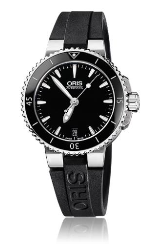 Oris Aquis Date 36 Paslanmaz Çelik / Siyah / Kauçuk, referans 01 733 7652 4154-07 4 18 34