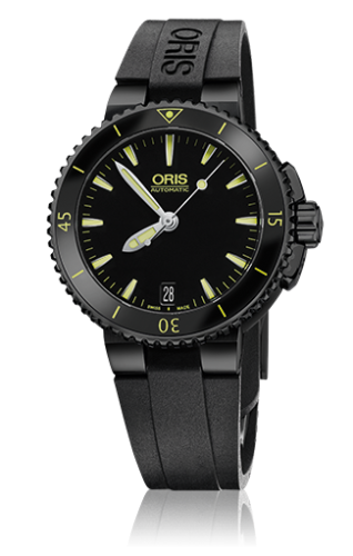 Aquis Date 36 DLC / Siyah / Kauçuk