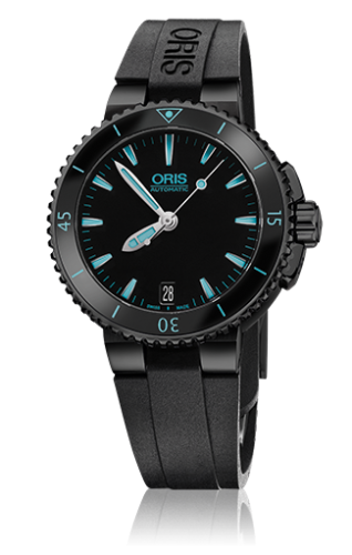 Aquis Date 36 DLC / Siyah / Kauçuk