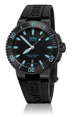 Oris Aquis Date 43 DLC / Black / Rubber, reference 01 733 7653 4725-07 4 26 34BEB