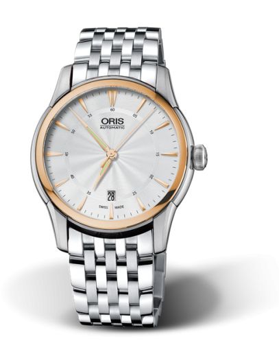 Oris Artelier Date 40.5 Stainless Steel - Rose Gold / Silver / Bracelet, reference 01 733 7670 6351-07 8 21 77