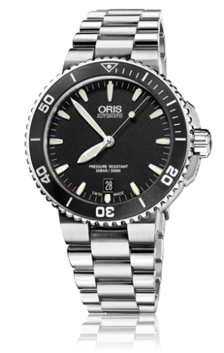 Oris Aquis Date 40 Paslanmaz Çelik / Siyah / Bilezik, referans 01 733 7676 4154-07 8 21 10P