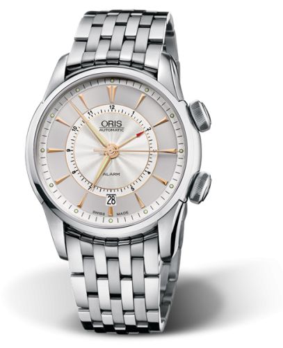 Oris Artelier Alarm Paslanmaz Çelik / Gümüş / Bilezik 42.5mm, referans 01 908 7607 4051-Set MB