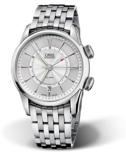 Oris Artelier Alarm Paslanmaz Çelik / Gümüş / Bilezik 42.5mm, referans 01 908 7607 4091-Set MB