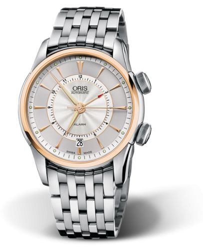 Oris Artelier Alarm Paslanmaz Çelik - Pembe Altın / Gümüş / Bilezik 42.5mm, referans 01 908 7607 6351-Set MB