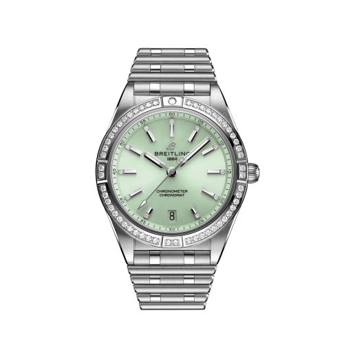 Breitling Chronomat Automatic 36 Paslanmaz Çelik - Elmas / Yeşil / Rouleaux, referans A10380591L1A1