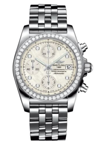 Breitling Chronomat 38 SleekT Paslanmaz Çelik / Elmas / MOP / Bilezik, referans A1331053/A776/385A