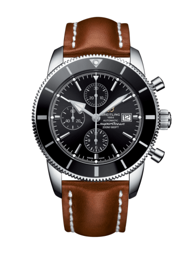 Breitling Superocean Heritage II 46 Chronograph Paslanmaz Çelik / Siyah / Siyah /  Calf / Folding, referans A1331212/BF78/440X/A20D.1