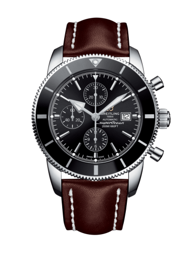 Breitling Superocean Heritage II 46 Chronograph Paslanmaz Çelik / Siyah / Siyah /  Calf / Pin, referans A1331212/BF78/443X/A20BA.1