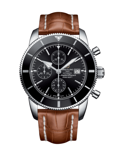 Breitling Superocean Heritage II 46 Chronograph Paslanmaz Çelik / Siyah / Siyah /  Croco / Pin, referans A1331212/BF78/754P/A20BA.1