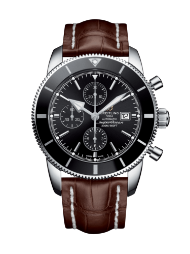 Breitling Superocean Heritage II 46 Chronograph Paslanmaz Çelik / Siyah / Siyah /  Croco / Folding, referans A1331212/BF78/757P/A20D.1