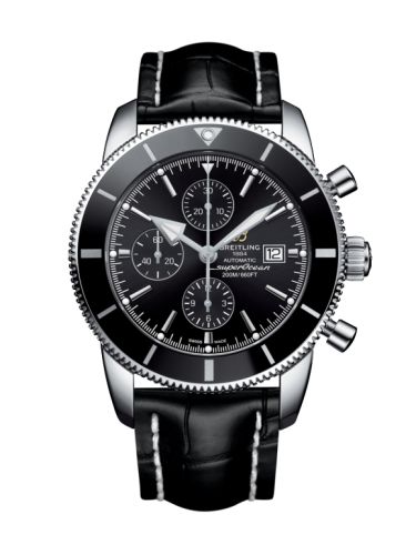 Breitling Superocean Heritage II 46 Chronograph Paslanmaz Çelik / Siyah / Siyah /  Croco / Pin, referans A1331212/BF78/760P/A20BA.1