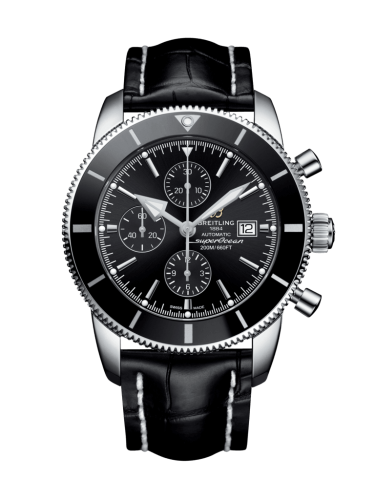 Breitling Superocean Heritage II 46 Chronograph Paslanmaz Çelik / Siyah / Siyah /  Croco / Folding, referans A1331212/BF78/761P/A20D.1