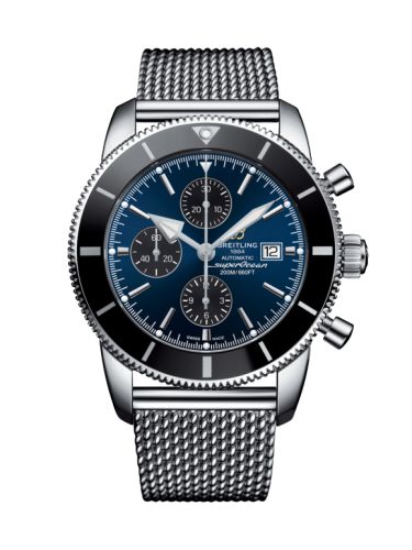 Breitling Superocean Heritage II 46 Chronograph Paslanmaz Çelik / Siyah / Mavi /  Milanese, referans A1331212/C968/152A