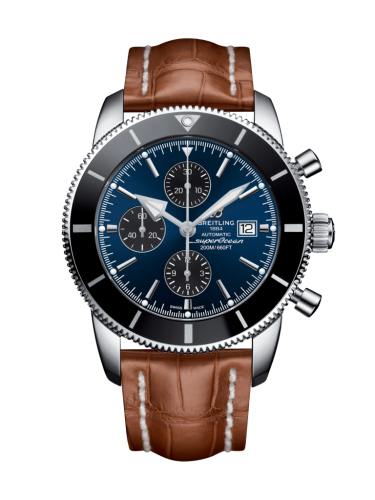 Breitling Superocean Heritage II 46 Chronograph Paslanmaz Çelik / Siyah / Mavi / Croco / Folding, referans A1331212/C968/755P/A20D.1