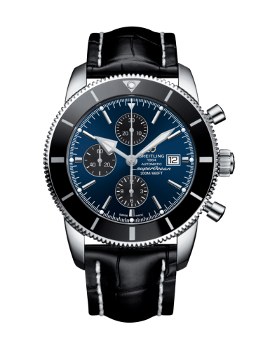 Breitling Superocean Heritage II 46 Chronograph Paslanmaz Çelik / Siyah / Mavi / Croco / Folding, referans A1331212/C968/761P/A20D.1