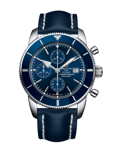 Breitling Superocean Heritage II 46 Chronograph Paslanmaz Çelik / Mavi / Mavi /  Calf / Folding, referans A1331216/C963/102X/A20D.1