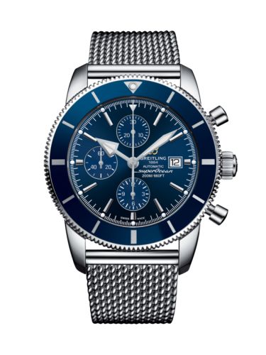 Breitling Superocean Heritage II 46 Chronograph Paslanmaz Çelik / Mavi / Mavi /  Milanese, referans A13312161C1A1