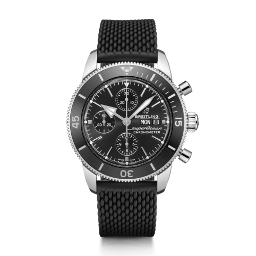 Breitling Superocean Heritage II Chronograph 44 Paslanmaz Çelik / Siyah / Kauçuk / Folding, referans A13313121B1S1