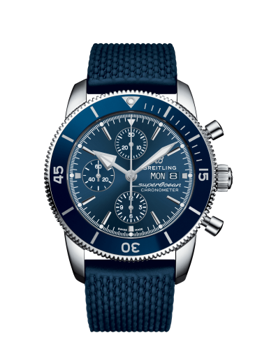 Breitling Superocean Heritage II Chronograph 44 Paslanmaz Çelik / Mavi / Kauçuk / Folding, referans A13313161C1S1