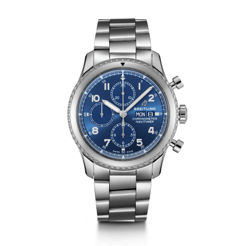 Navitimer 8 Chronograph 43 Paslanmaz Çelik / Mavi / Bilezik