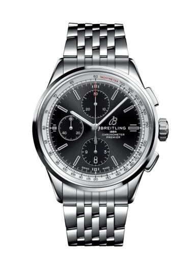 Breitling Premier Chronograph 42 Paslanmaz Çelik / Siyah / Bilezik, referans A1331535B1A1