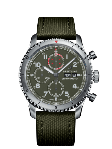 Aviator 8 Chronograph 43 Paslanmaz Çelik / Curtiss Warhawk / Canvas / Folding