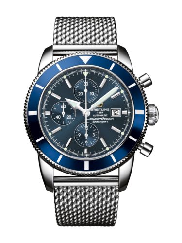 Breitling Superocean Heritage 46 Chronograph Paslanmaz Çelik / Mavi / Mavi / Milanese, referans A1332016.C758.152A