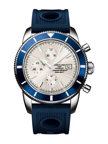 Breitling Superocean Heritage 46 Chronograph Paslanmaz Çelik / Mavi / Stratus Gümüş / Kauçuk, referans A1332016.G698.205S