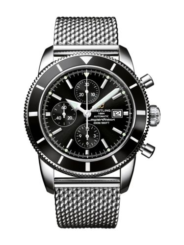 Breitling Superocean Heritage 46 Chronograph Paslanmaz Çelik / Siyah / Siyah /  Milanese, referans A1332024.B908.152A