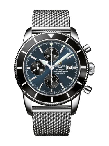 Breitling Superocean Heritage 46 Chronograph Paslanmaz Çelik / Siyah / Gun Mavi / Milanese, referans A1332024.C817.152A