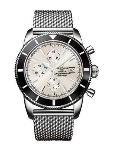 Breitling Superocean Heritage 46 Chronograph Paslanmaz Çelik / Siyah / Stratus Gümüş / Milanese, referans A1332024.G698.152A
