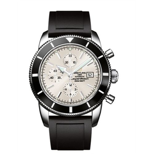 Breitling Superocean Heritage 46 Chronograph Paslanmaz Çelik / Siyah / Stratus Gümüş / Kauçuk, referans A1332024.G698.135S