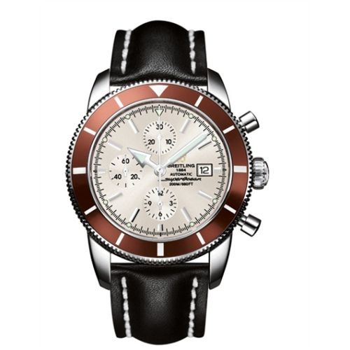 Breitling Superocean Heritage 46 Chronograph Paslanmaz Çelik / Bronze / Stratus Gümüş / Calf, referans A1332033.G698.441X