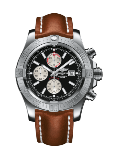 Super Avenger II Stainless Steel / Volcano Black / Calf / Folding 48 mm