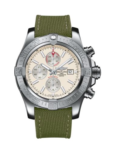 Breitling Super Avenger II Paslanmaz Çelik / Stratus Gümüş / Military / Pin 48mm, referans A1337111/G779/105W/A20BA.1