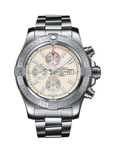 Breitling Super Avenger II Paslanmaz Çelik / Stratus Gümüş / Bilezik 48mm, referans A13371111G1A1